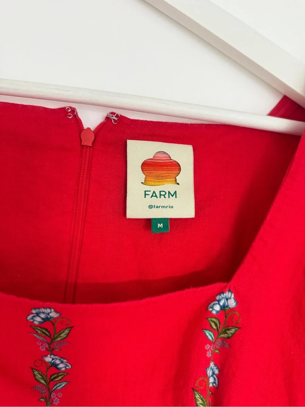 Farm Rio Red Linen Blend Dress - Picture 4 of 8
